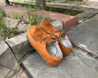 Minimalistische Barfußschuhe aus Leder: Natürliche Erdung, Honig-Karamell