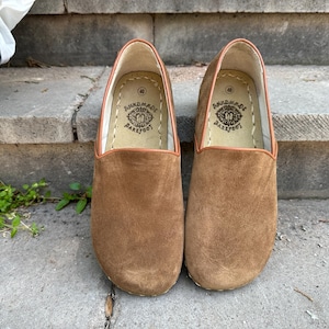 Suede Leather Women Shoes,Natural Barefoot Women Shoes,Handmade Barefoot Shoes, Grounding Women Shoes,Shoe Women,All Leather Suede Tan Shoes