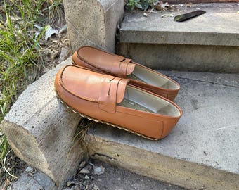 Leder Barfuß Earthing Frauen Schuhe: Tan, Handmade, Zero Drop Natural