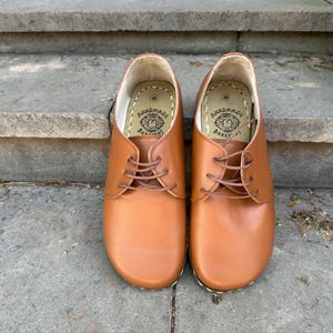 Women Shoes,Handmade Barefoot Walking Shoes, Loafers Shoes, Earting Women Shoes, Minimalist Natural Oxfords Women, All Leather Shoes,Tan