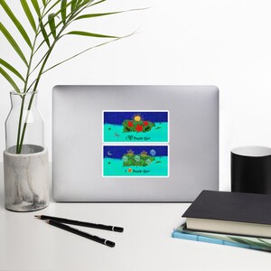 set van twee vinylstickers, tekening eilandkaart Puerto Rico, stickers zonder luchtbellen