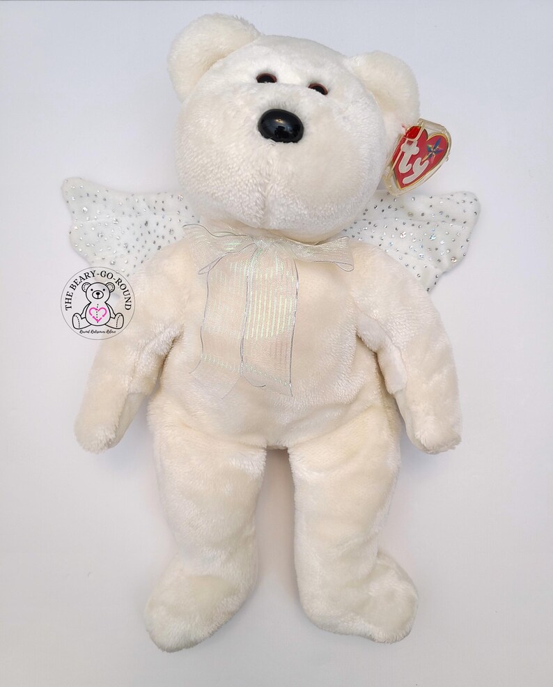 Vintage TY 2003 HERALD The Angel Beanie Buddy Teddy Bear Stuffed Animal Plush Toy 13" Soft Fluffy Gift for Daughter Child Collector Keepsake afbeelding 7