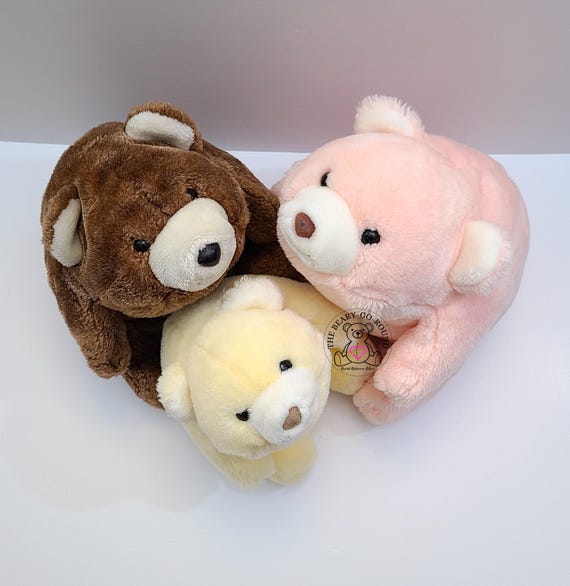 Vintage Gund 80s SNUFFLES Pink, Brown, Yellow Bear Plush Toy