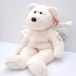 Vintage TY 2003 HERALD The Angel Beanie Buddy Teddy Bear Stuffed Animal Plush Toy 13" Soft Fluffy Gift for Daughter Child Collector Keepsake afbeelding 3