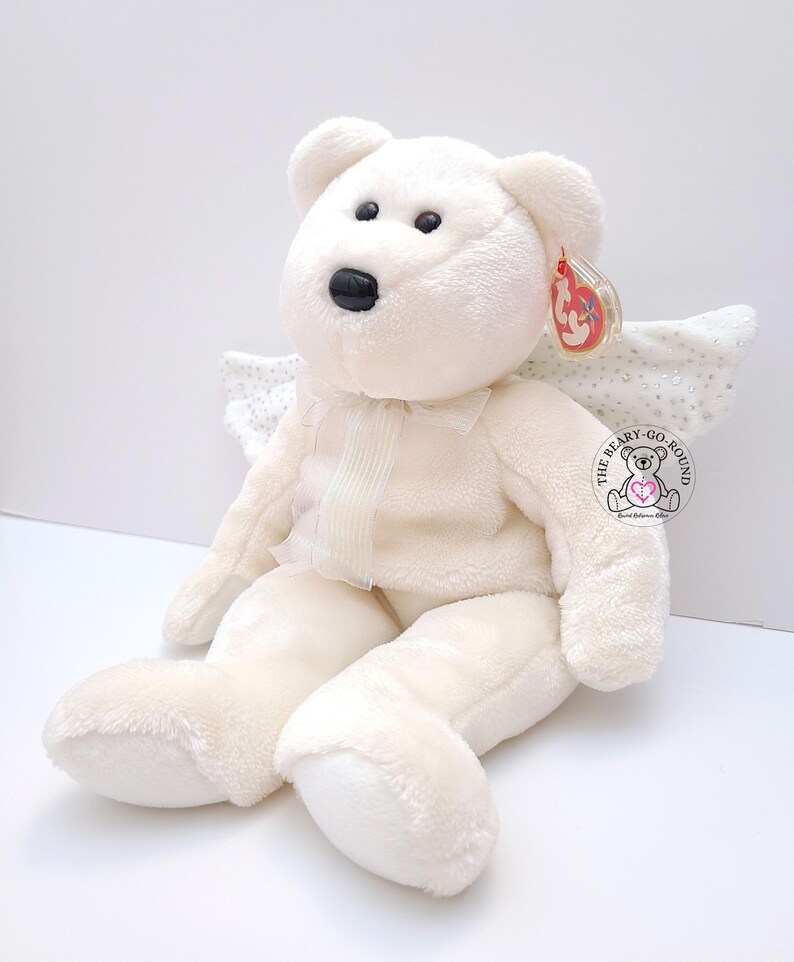 Vintage TY 2003 HERALD The Angel Beanie Buddy Teddy Bear Stuffed Animal Plush Toy 13" Soft Fluffy Gift for Daughter Child Collector Keepsake afbeelding 3