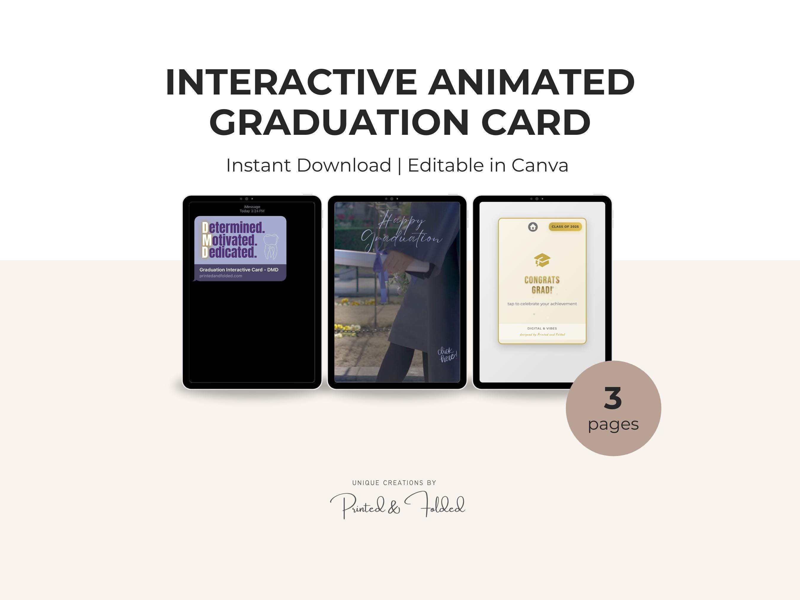 canva grad cards 2025 Modern Card 14 PS+CANVA Free and printable custom graduation