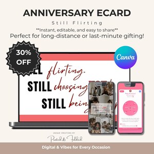 Digital Interactive Anniversary Card | Still Flirting Anniversary Card | Editable Canva Template | Animated Card | Instant Download