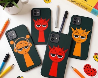 Funda Sprunki para iPhone, con diseño de dibujos animados, protección para móvil.