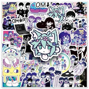 Puede incluir: Una colecci&oacute;n de pegatinas coloridas con personajes de estilo anime y texto. Las pegatinas incluyen varios dise&ntilde;os, como personajes con diademas florales, un port&aacute;til con el texto "WELCOME TO WHITE SPACE" y la palabra "OMORI".