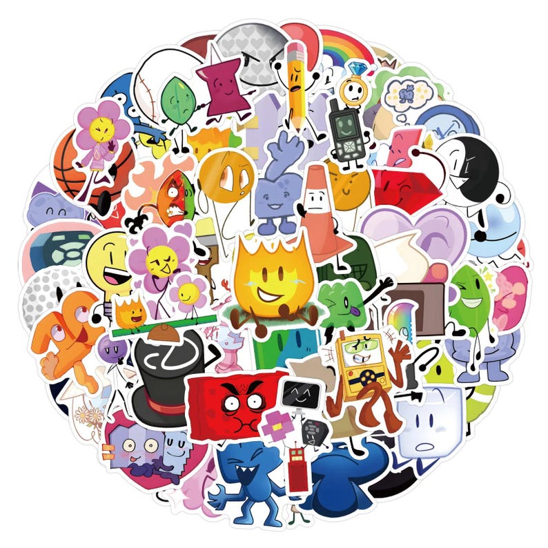 Battle for Dream Island Stickers, BFDI Cartoon Decals (110pc) - Etsy