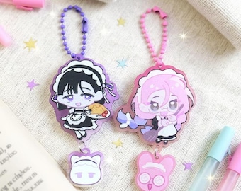 Conjunto de llaveros de Alien Stage: Mizi y Sua, dije acrílico chibi