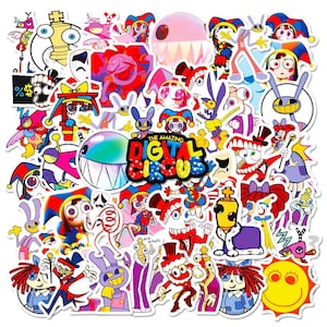 50x The Amazing Digital Circus Cartoon Stickers Waterproof Graffiti Decals for Helmet Bicycle Hand Account Pencil Case Vinyl