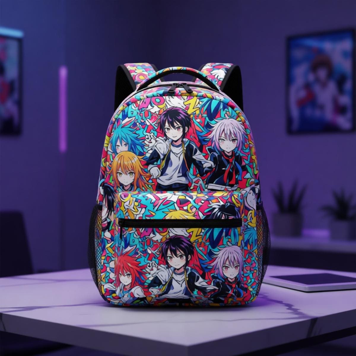 anime kid backpack Roffatide Printed College School Bag Laptop Backpack with USB Charging Port & Headphone Port : Electronics Main compartment / Front pocket / Side water bottle pocket Dragon Ball Z Anime Print