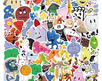 Pegatinas de la Batalla por la Isla de los Sueños, calcomanías de dibujos animados BFDI (110 piezas)