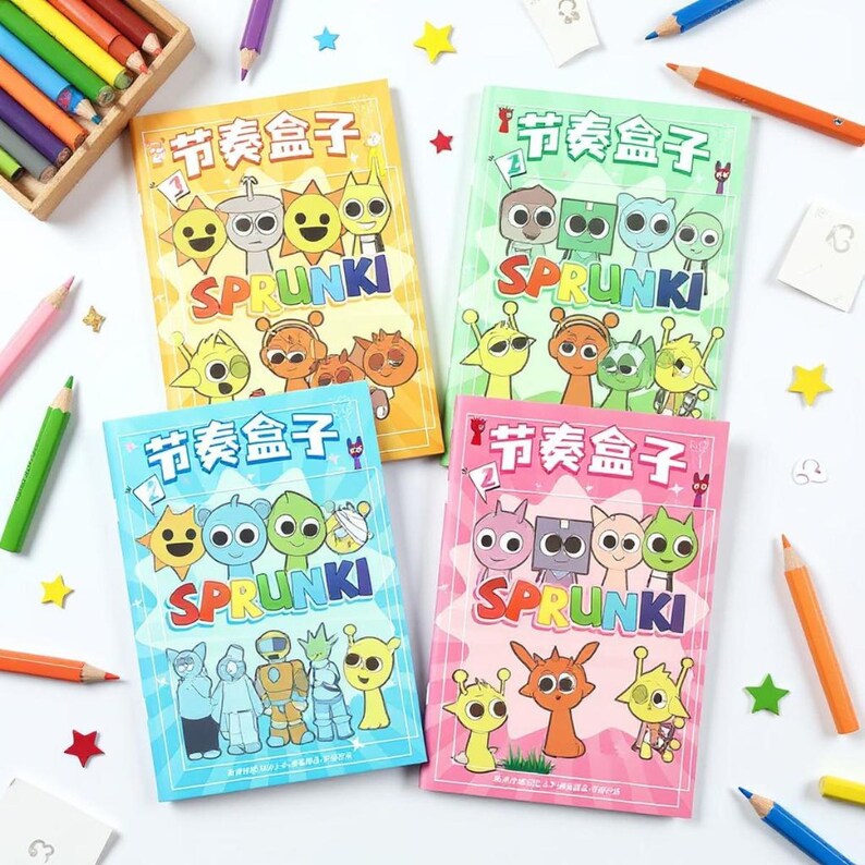 Sprunki Cartoon Coloring Art Books, DIY Drawing for Kids - Etsy
