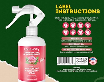 Locsanity Daily Moisturizing Refreshing Spray for Locs, Dreadlocks - Natural Loc Care and Maintenance (12oz)