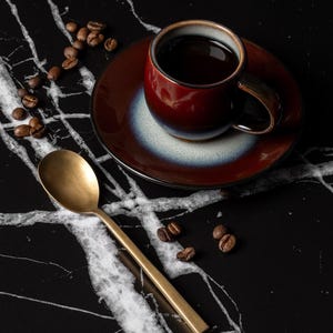 Schwarz-Weiß-Marmor Textur Vinyl-Fotografie Hintergrund - Für Produktfotografie, Food Styling & Content Creation