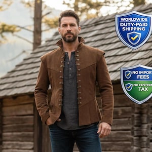 Renässans Jester mockajerkin | Läderdoublettjacka | Vikingainspirerad kostym historisk klädsel | LARP läderväst