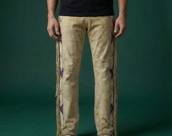 Handmade Suede Cowboy Chaps | Western Fringed Leather Pants