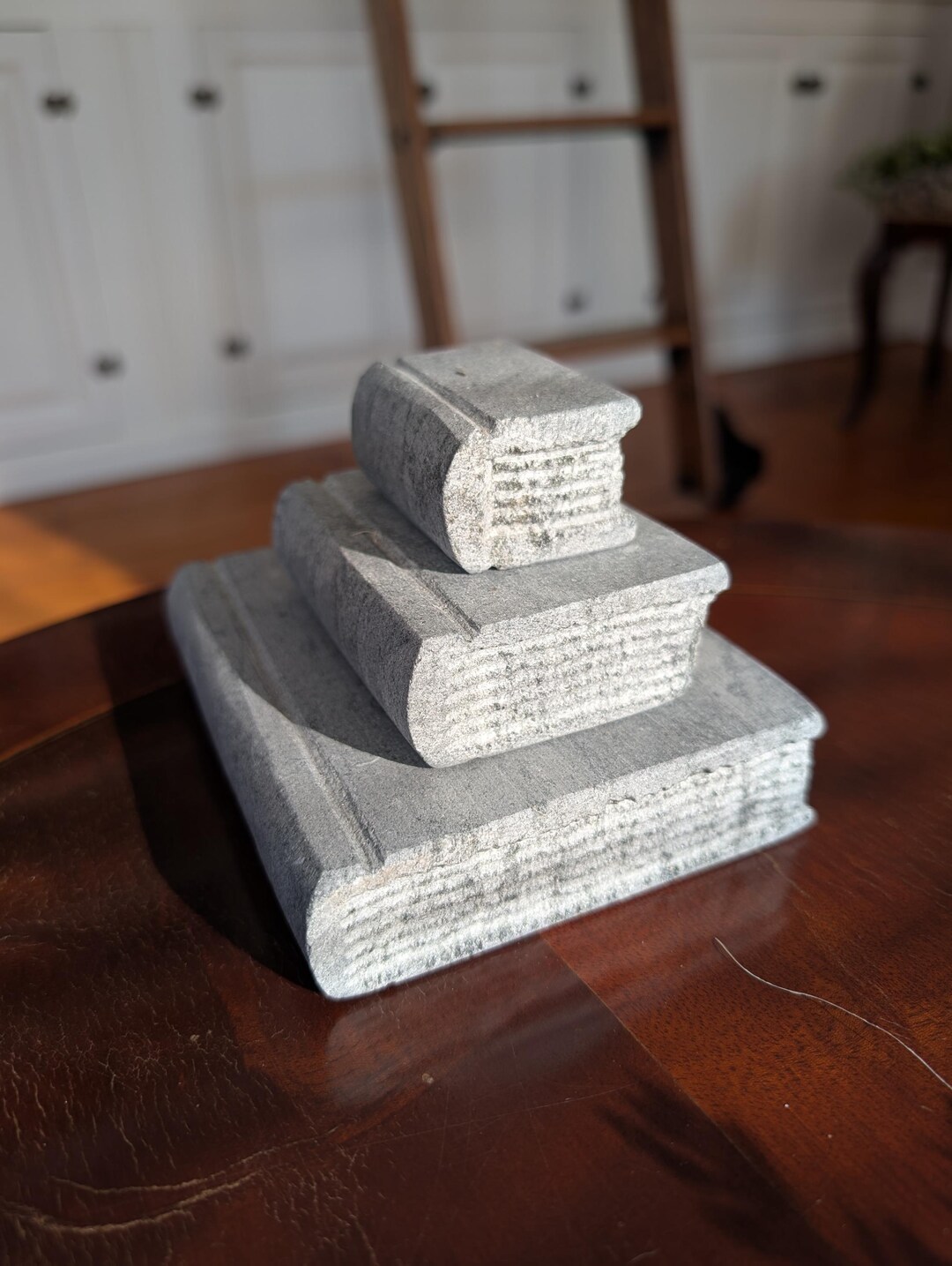 Stack of 3, Hand Carved Stone Books - Etsy