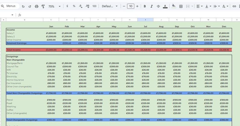 Personal Budgeting Spreadsheet - Etsy