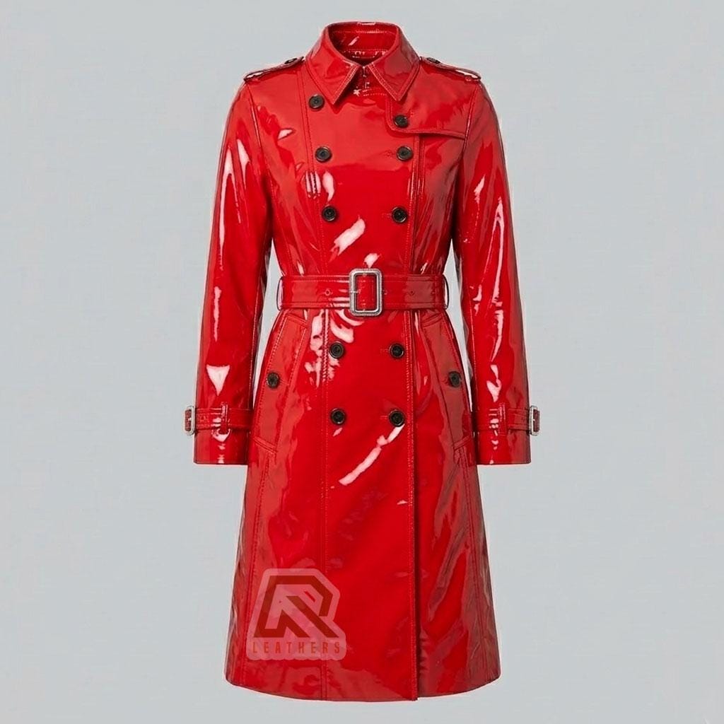 Unisex Yellow PVC Trench Coat - Gothic Industrial Cyberpunk Long