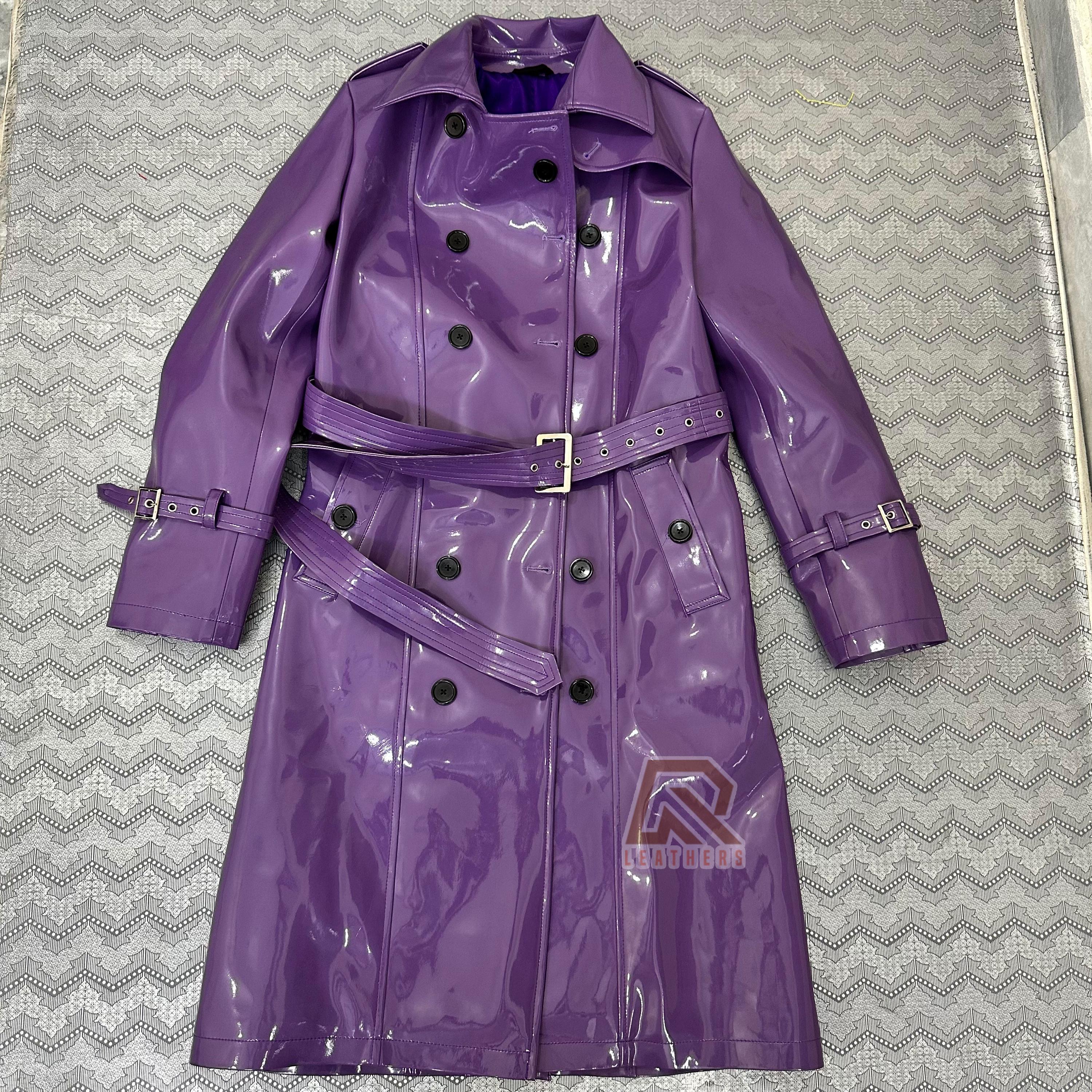 Unisex Yellow PVC Trench Coat - Gothic Industrial Cyberpunk Long