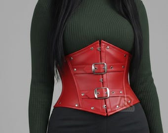 Frauen Handmade Premium Leder Unterbrust mit Schnalle Korsett Stahl ohne Knochen Sanduhr Korsett Gürtel Unterbrust Mode Korsett Taille Trainer