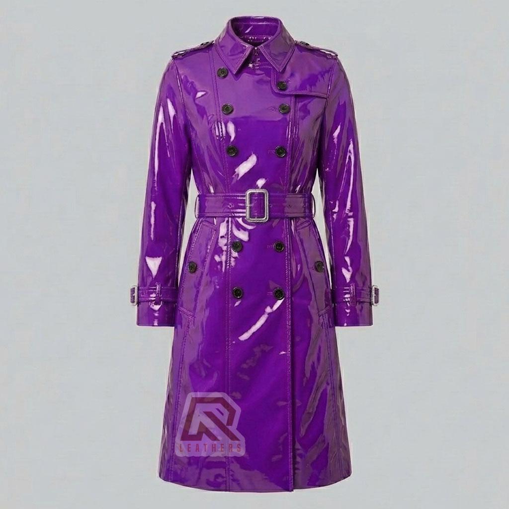 Unisex Yellow PVC Trench Coat - Gothic Industrial Cyberpunk Long