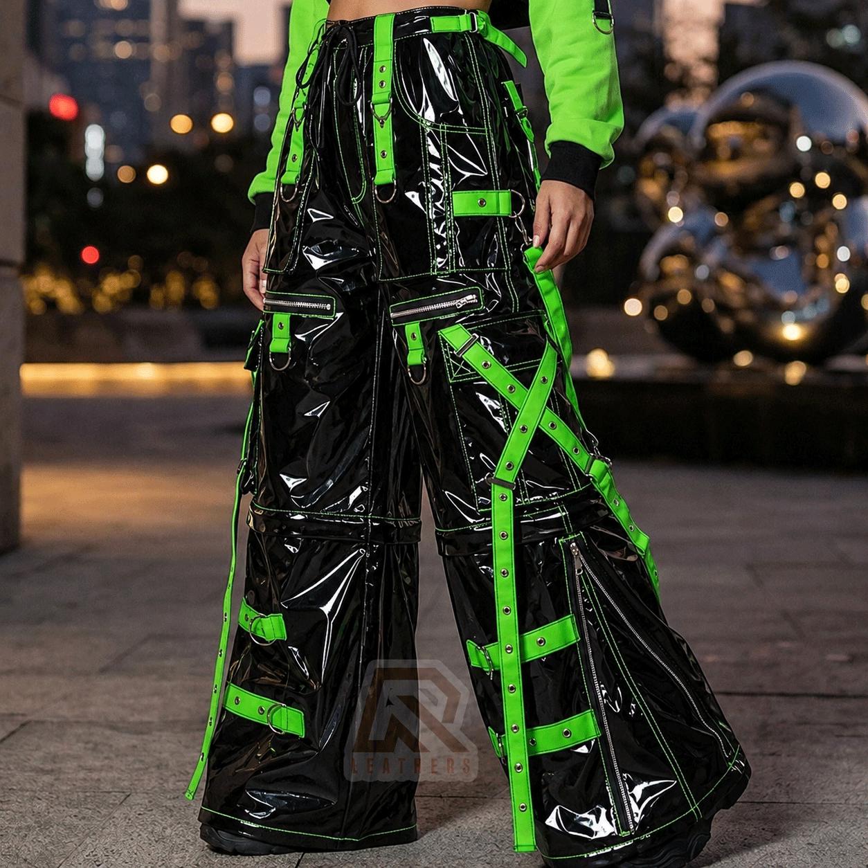 Midas Python Coated Pants V系 y2k Cyber Goth PVC Vinyl Pants | Custom Color Wide Leg Rave Pants