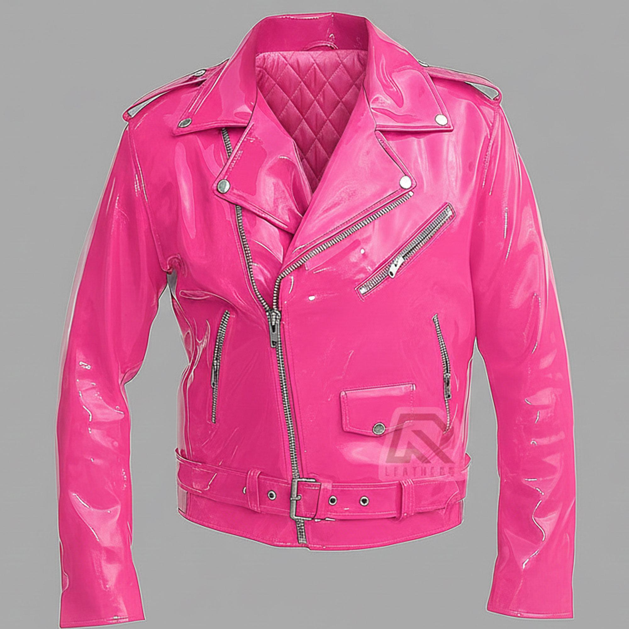 PVC Vinyle Jacket Glossy Red Motorcycle Jacket WET Look Vinyl PVC
