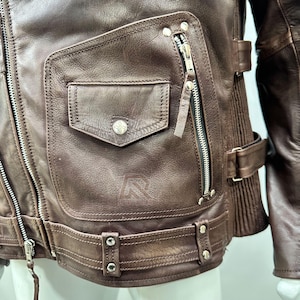 Italian Handmade Leather Jacket for Men , Motorcycle Jacket , Leather Jacket,Distressed Jacket,Gift for him ,Biker Jacket, Rider Jacket image 6