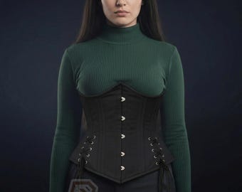 Women Handmade Cotton Corset | Double Steel Boned | Women's Underbust Shaper | Waist Training Corset