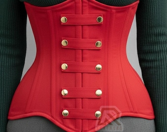 Women Handmade Cotton Corset | Double Steel Boned | Women's Underbust Shaper | Waist Training Corset l Busk closure corset