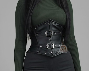 Frauen Handmade Premium Leder Unterbrust mit Schnalle Korsett Stahl ohne Knochen Sanduhr Korsett Gürtel Unterbrust Mode Korsett Taille Trainer
