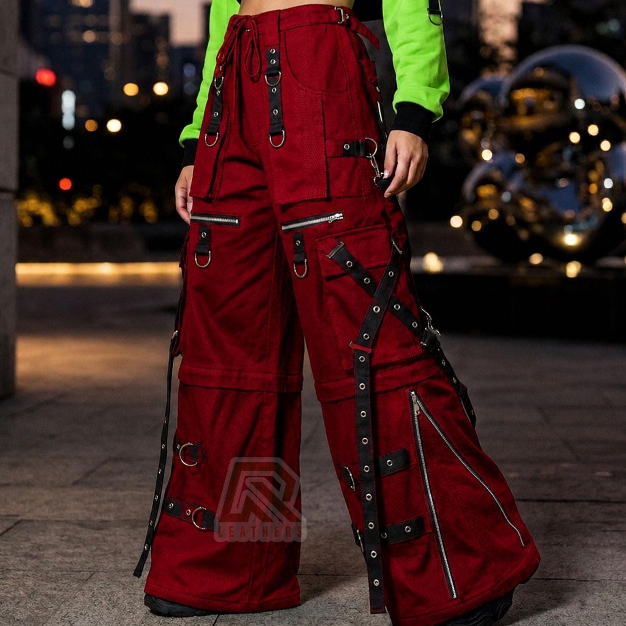 Cyberpunk Techwear Cargo Pants With Straps | Gothic Industrial
