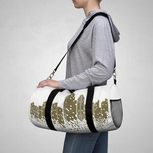 Gold Cityscape Duffel Bag, Stylish Gym & Travel Bag, Perfect Gift for Travelers and  Holiday Getaways, duffel bag, gym bag