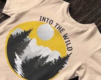 Into the Wild Unisex Tee, Outdoor Lover T-Shirt, Adventure Graphic Shirt, Camping shirt, Hiking shirt, Outdoors Top,  Mountain shirt, camper