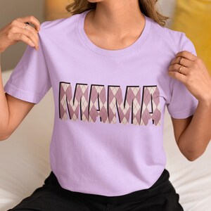 Mama Love Unisex Tee, Cute Mom Shirt, Gift for Mothers Day, Comfortable, Mom gifts, eco-friendly shirt, Moms plaid Graphic shirt