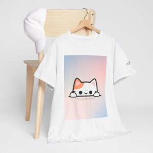 Adorable Cat Graphic Tee, Cute Animal Lover Shirt, Perfect Gift for Pet Owners, Casual Wear, Birthday and Everyday Fashion