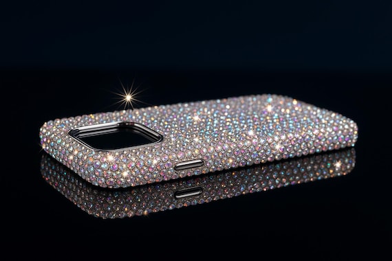 Aurora Borealis Swarovski iPhone case 1Swarovski Crystal iPhone Case Handmade Bling Diamond Phone Cover for iPhone 17 / 16 /15 Pro Max Plus