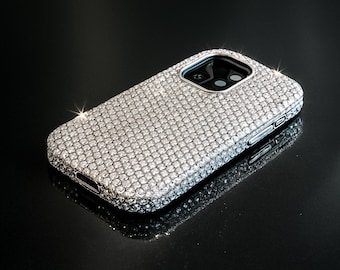 Luxury Swarovski Crystal iPhone Case: Handmade Bling Diamond Phone Cover for iPhone 17 / 16 /15 Pro Max Plus – Rhinestone Clear Sparkly Case