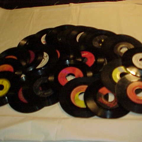 Wholesale Lot 50 Vinyl 45 Records From 1950s 1960s and 1970s Various Labels Genres and Condition - Grab Bag Lot