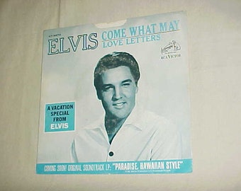 Elvis Presley - 45 Vinyl Record Picture Sleeve ONLY - Come What May / Love Letters