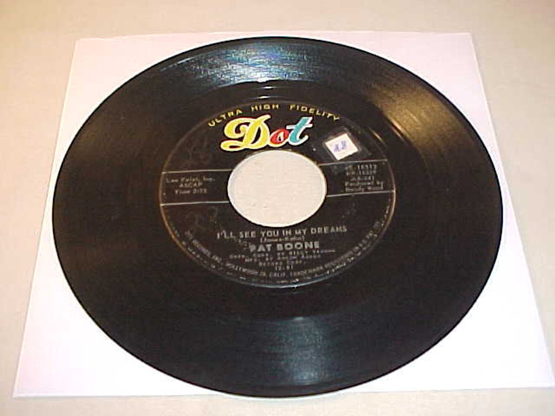 Pat Boone 45 Vinyl Record I'll See You in My Dreams / Pictures in the