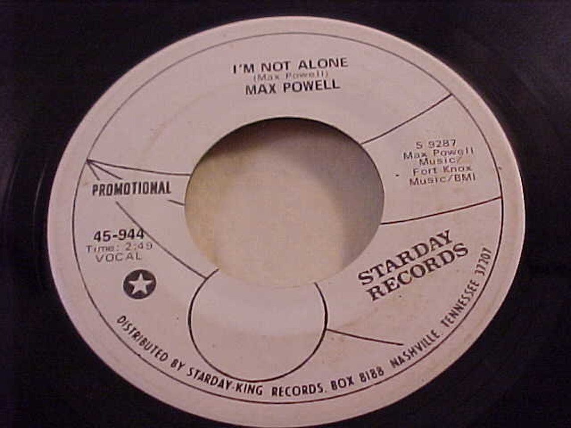 Max Powell 45 Vinyl Record I'm Not Alone / It's Etsy