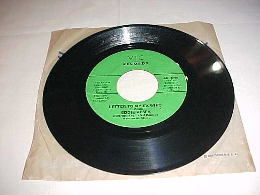 Eddie Vespa 45 Vinyl Record Letter to My Ex Wife / I Used to Work in