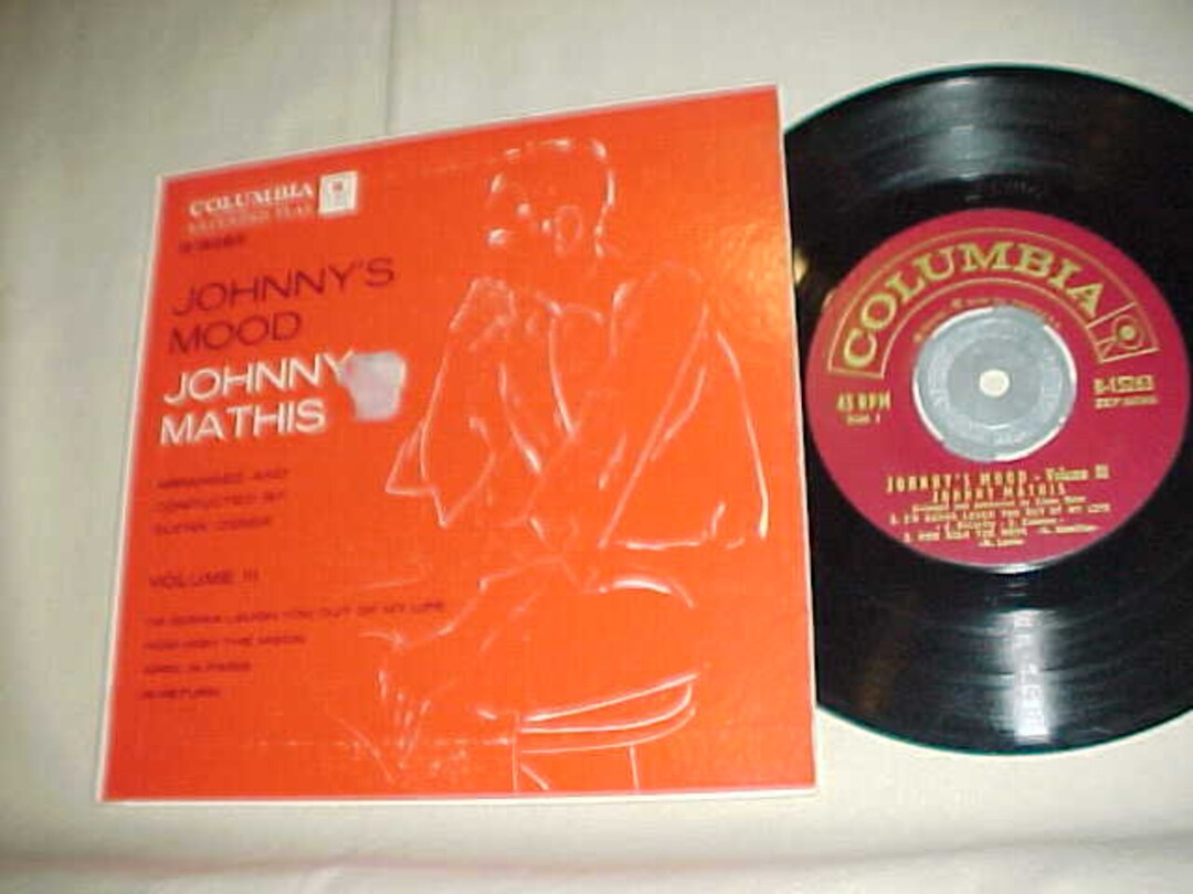 Johnny Mathis Ep Johnny Mathis - EP 45 Vinyl Record and Cardboard Picture Sleeve ...