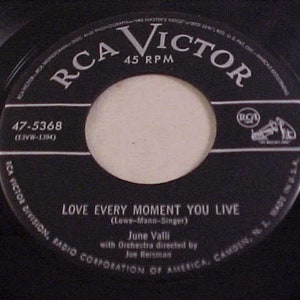 June Valli 45 Vinyl Record Crying in the Chapel / Love Every Moment You ...