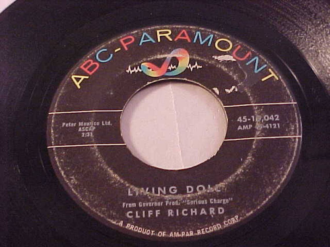 Cliff Richard 45 Vinyl Record Living Doll / Apron Strings Etsy